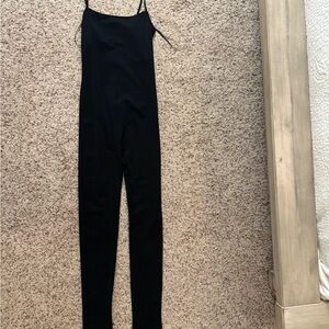 Zara Sleek Black Spaghetti Strap Jumpsuit
